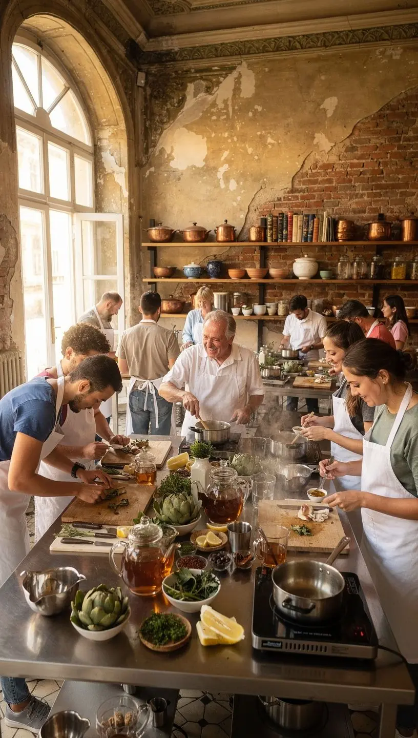 Egy csészényi articsóka tea, mellette egy citromszelet.