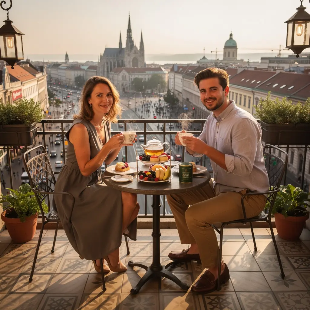 Egy csésze articsóka levél tea, gőzölögve a hűvös reggeli fényben.